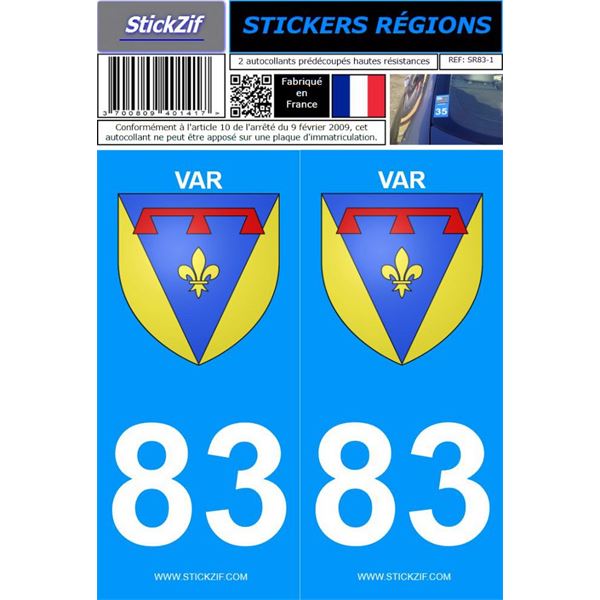 2 Stickers voiture Var 83