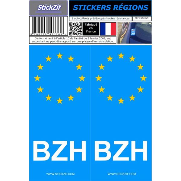 2 Stickers voiture UE Bretagne