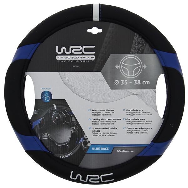 Couvre-volant bleu et noir racing WRC
