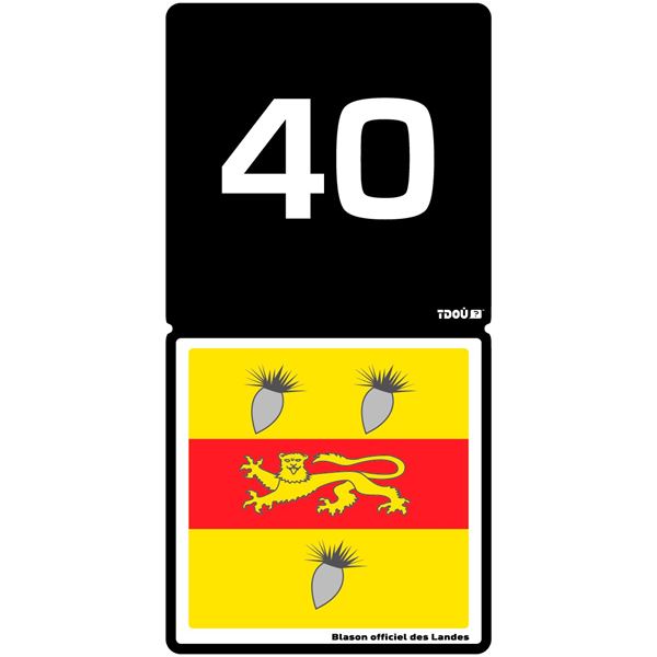 Autocollant voiture département 40 Tdou Cadox