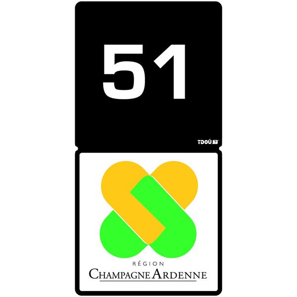 Autocollant voiture département 51 Tdou Cadox