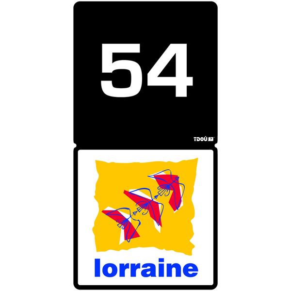 Autocollant voiture département 54 Tdou Cadox