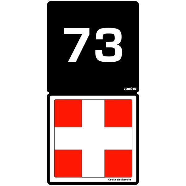 Autocollant voiture département 73 Tdou Cadox