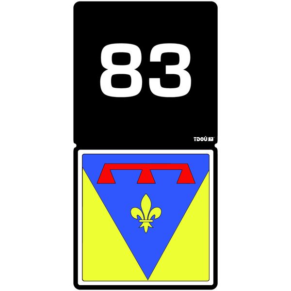 Autocollant voiture département 83 Tdou Cadox