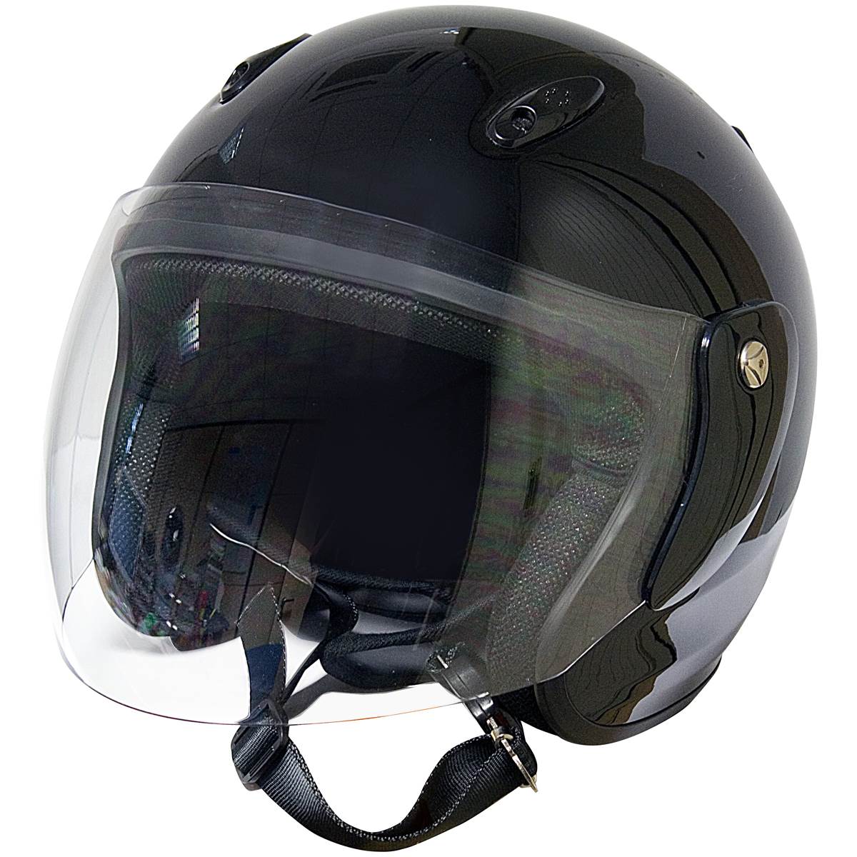 Casque Moto Jet Eole Noir Verni Taille M (57-58 Cm)