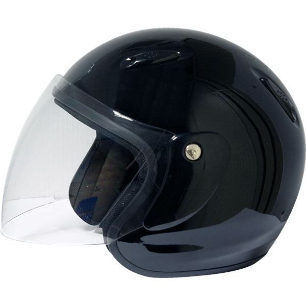 Casque moto jet Eole noir verni taille M (57-58 cm)