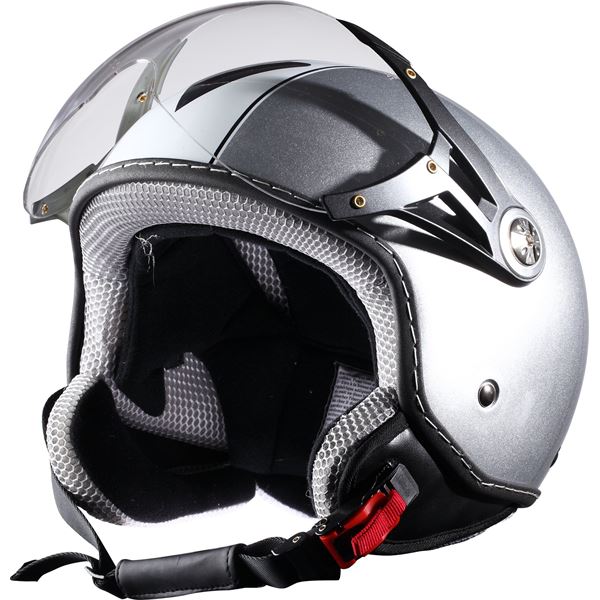 Casque moto jet décoré Eole One Way silver taille S (55-56 cm)