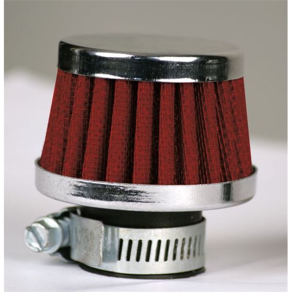 Reniflard conique diamètre 25 chrome/ rouge Cesam Sport