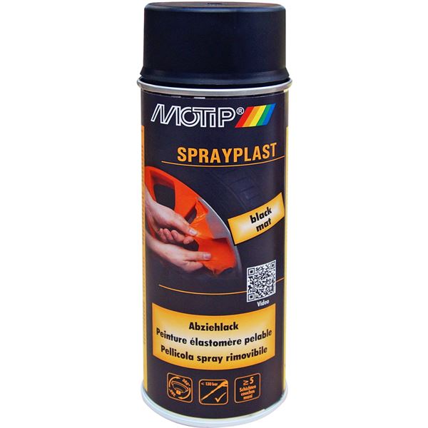 Aérosol élastomère pelable Sprayplast peinture, noir mat MOTIP 400 ml