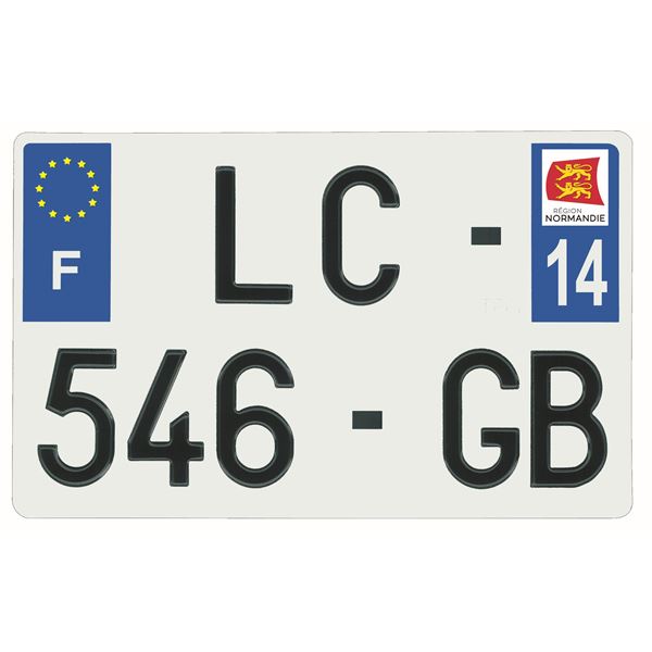 Plaque immatriculation alu 210 x 130 mm département 14