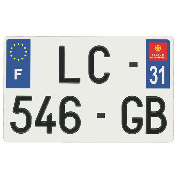 Plaque immatriculation alu 210 x 130 mm département 31