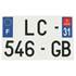 Plaque immatriculation alu 210 x 130 mm département 31