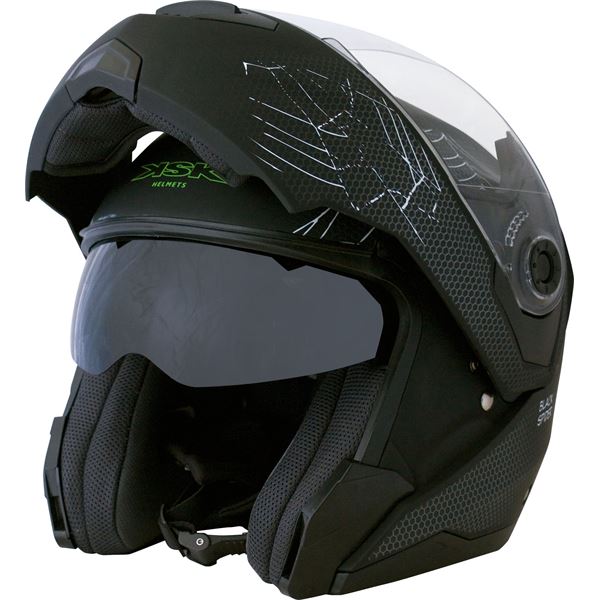 Casque moto modulable Black Spider noir mat KSK taille L