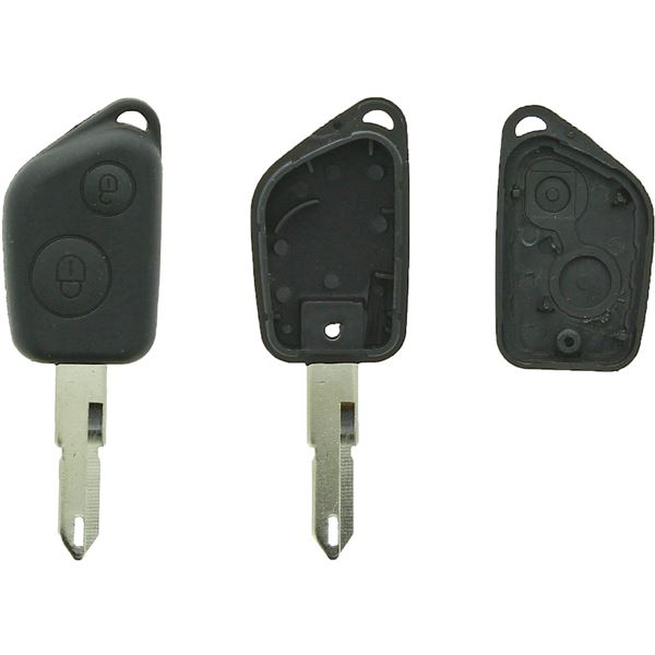 Coque clé PEUGEOT 2 boutons pour lame crantée