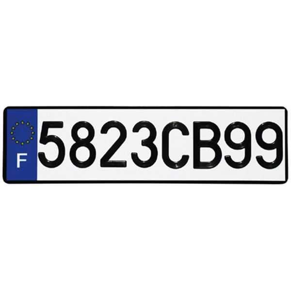 Plaque immatriculation moto 275 x 75 mm