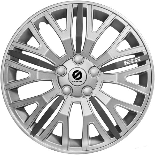 Jeu de 4 enjoliveurs SPARCO 15" gris/ noir
