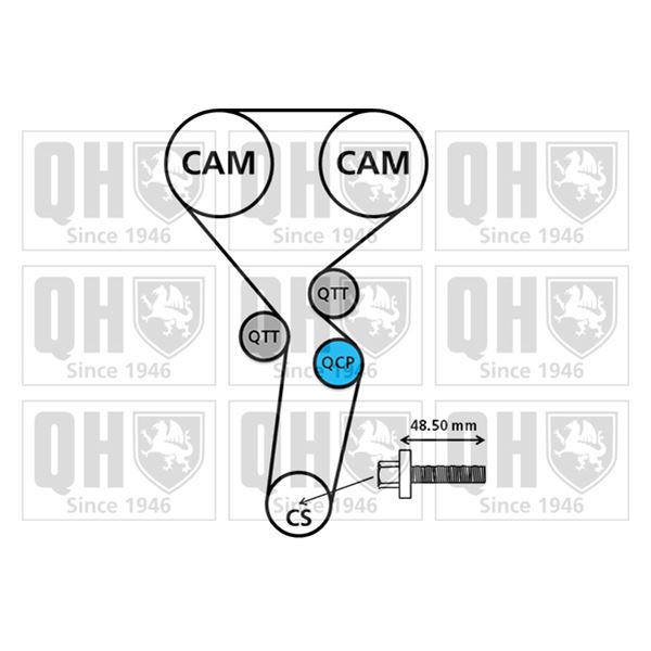 1 kit de distribution + 1 pompe à eau Quinton Hazell QBPK2472