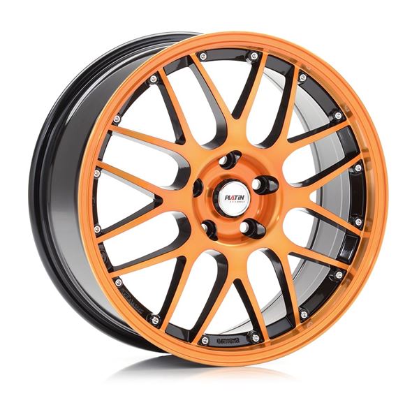 Jante Platin P61 orange poli, rebord orange 17 pouces ET35