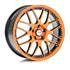 Jante Platin P61 orange poli, rebord orange 17 pouces ET35