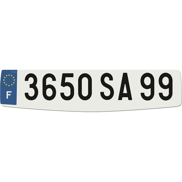 Plaque immatriculation alu confort 520 x 110 mm (ancien système)