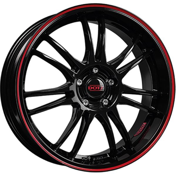Jante DOTZ Shift Pinstripe Red Noir Brillant / Liseret Rouge 7x17 4x100ET35