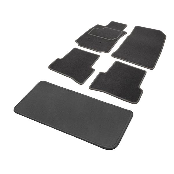 Jeu complet de tapis et tapis de coffre sur mesure qualité Grand Tourisme gris