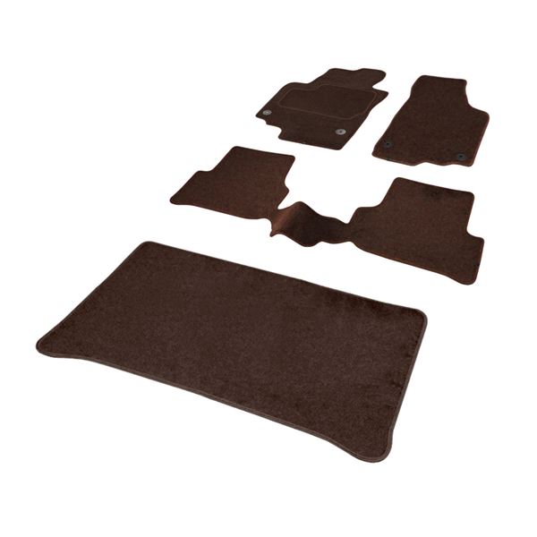 Jeu complet de tapis et tapis de coffre sur mesure qualité ELITE marron