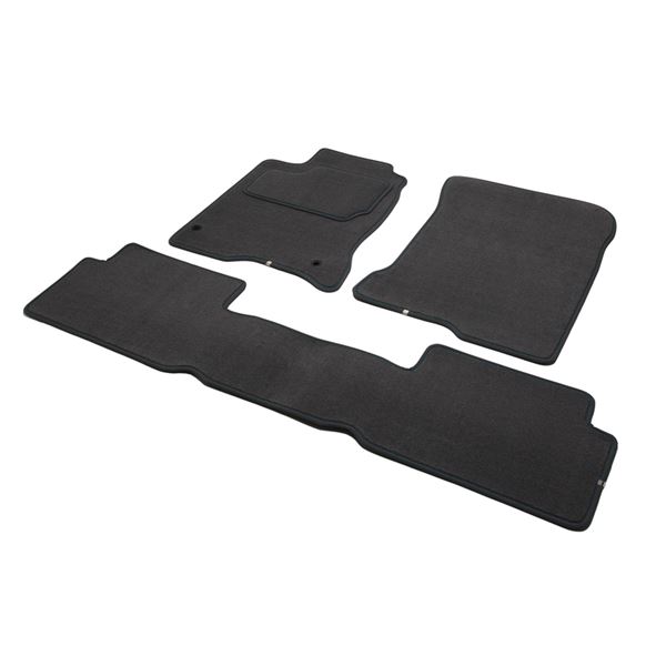 Jeu complet de tapis sur mesure qualité CARAT surpiqures bleues