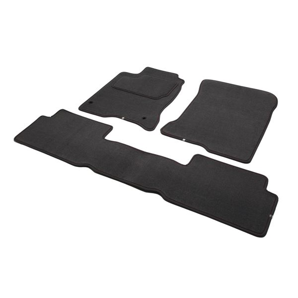 Jeu complet de tapis sur mesure qualité CARAT surpiqures rouges