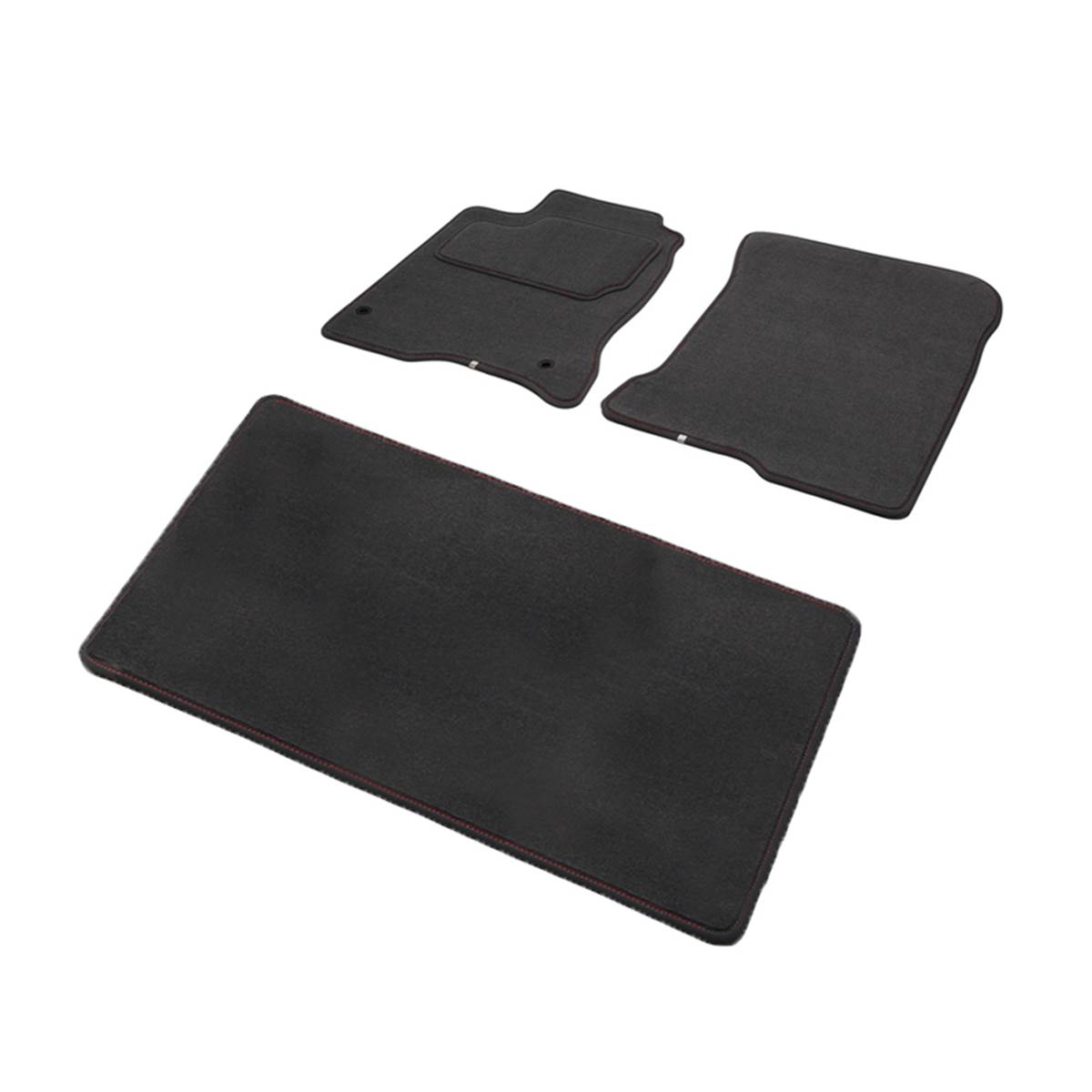 Jeu Complet De Tapis Sur Mesure Qualité Carat Surpiqures Rouges