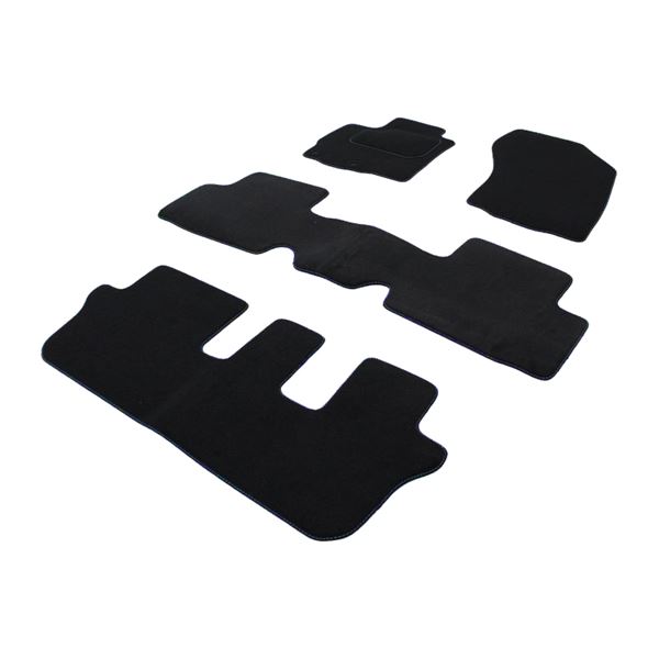 Jeu complet de tapis sur mesure qualité CARAT surpiqures bleues