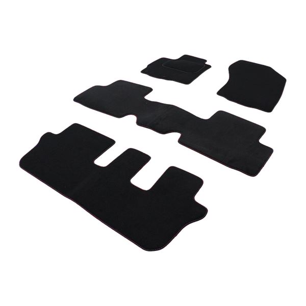 Jeu complet de tapis sur mesure qualité CARAT surpiqures rouges