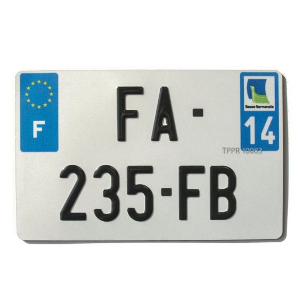 Plaque immatriculation alu 210 x 130 mm département 26