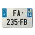 Plaque immatriculation alu 210 x 130 mm département 70