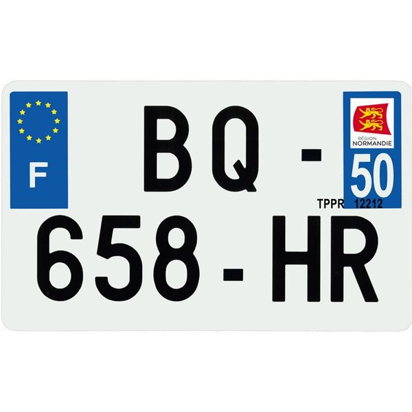 Plaque immatriculation hybride 210 x 130 mm département 50