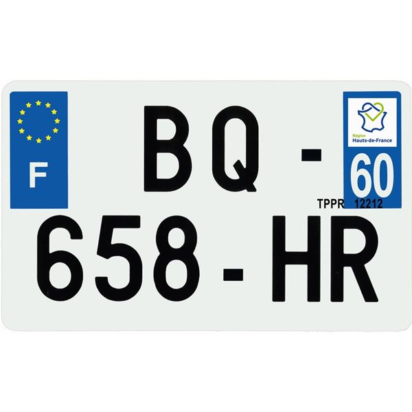 Plaque immatriculation hybride 210 x 130 mm département 60