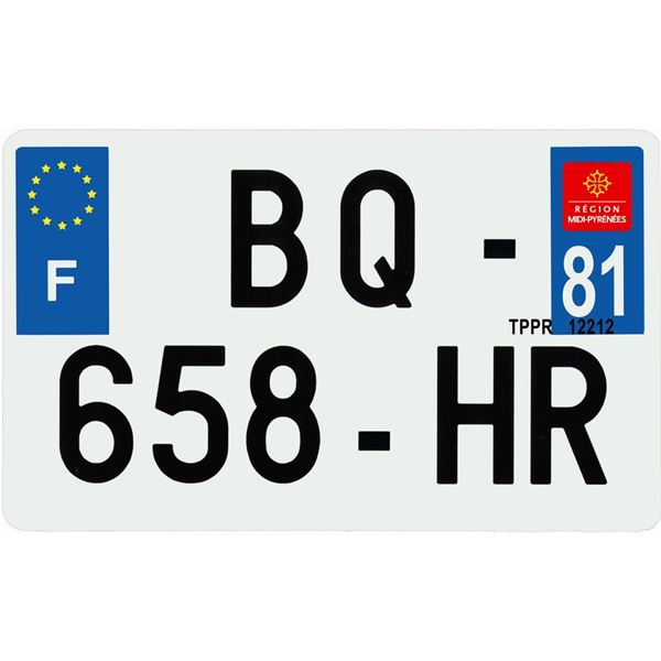 Plaque immatriculation hybride 210 x 130 mm département 81