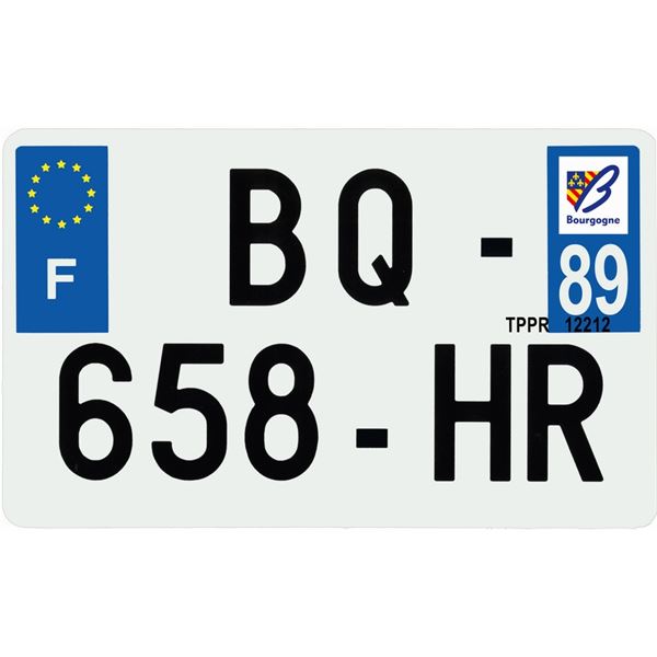 Plaque immatriculation hybride 210 x 130 mm département 89