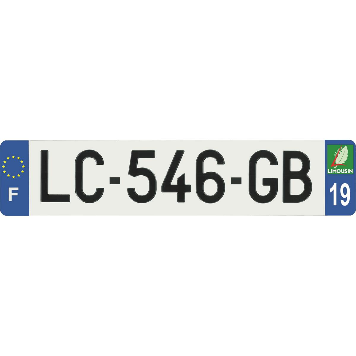 Plaque Immatriculation Alu Hybride 520 X 110 Mm Département 19