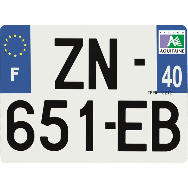 Plaque immatriculation Hybride 275 x 200 mm département 40