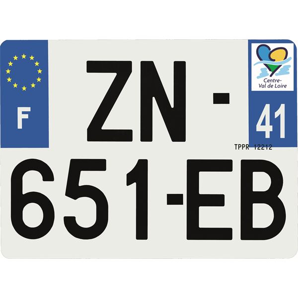 Plaque immatriculation Hybride 275 x 200 mm département 41