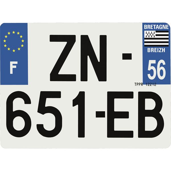 Plaque immatriculation Hybride 275 x 200 mm département 56