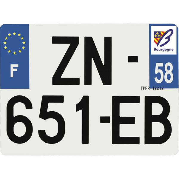 Plaque immatriculation Hybride 275 x 200 mm département 58
