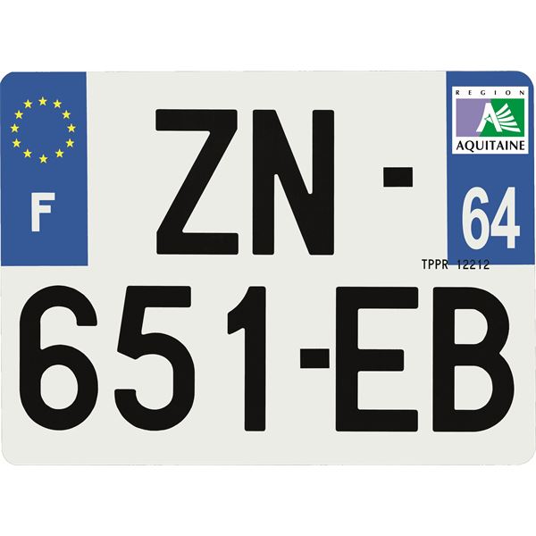 Plaque immatriculation Hybride 275 x 200 mm département 64