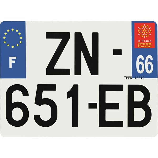 Plaque immatriculation Hybride 275 x 200 mm département 66