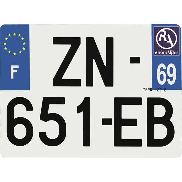 Plaque immatriculation Hybride 275 x 200 mm département 69