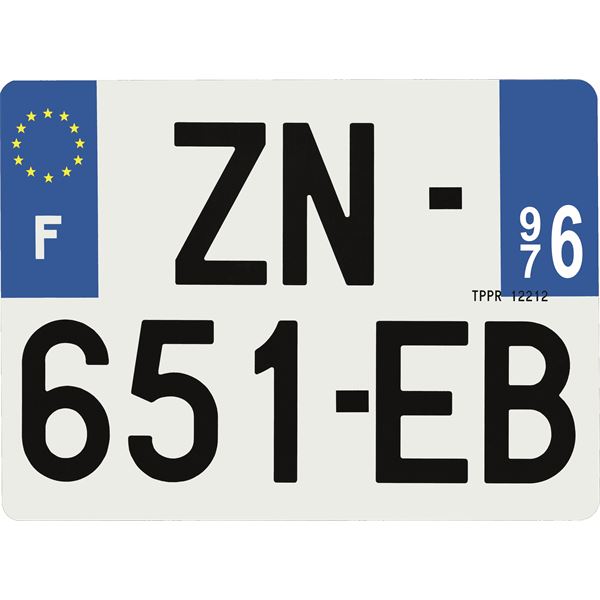 Plaque immatriculation Hybride 275 x 200 mm département 976