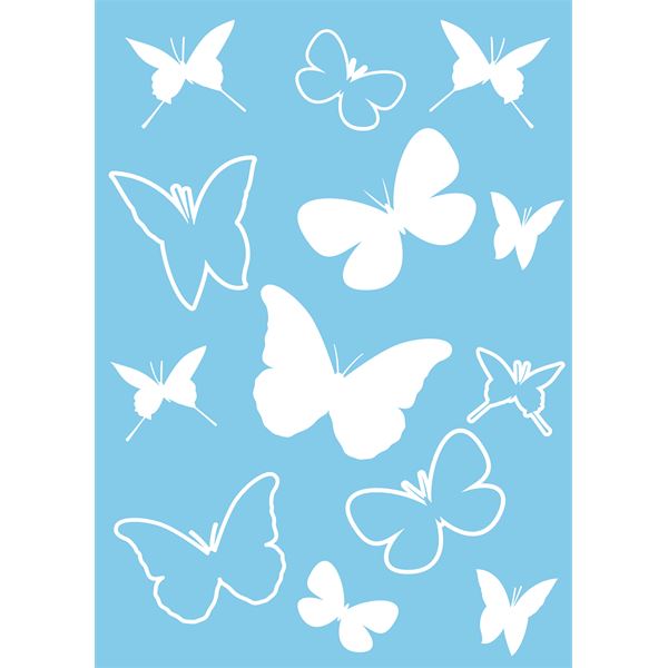 STICKER CARROSSERIE PAPILLONS BLANC CADOX