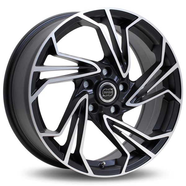 Jante aluminium Infiny 16 pouces Noir Satin Face Polie