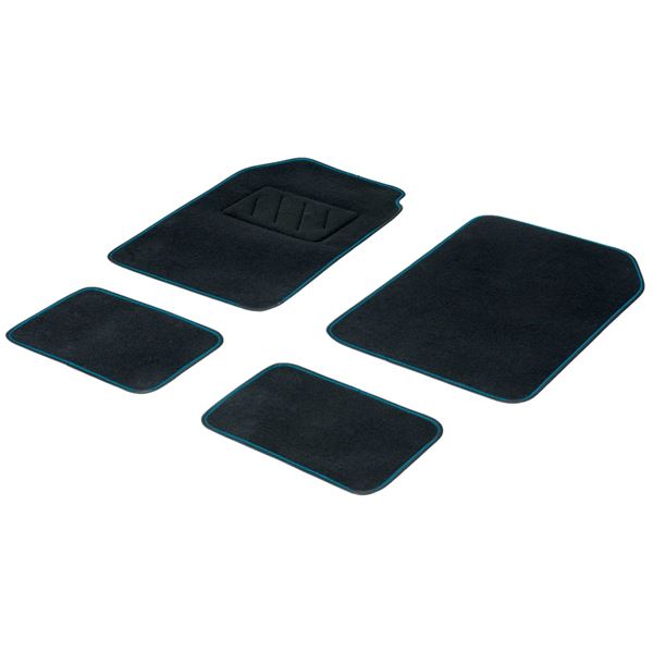 4 tapis moquette universels Fluo bleu